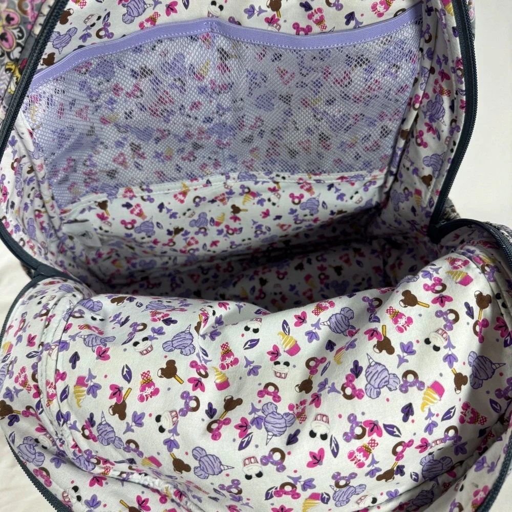 Vera Bradley Disney Mickey Paisley Celebration Quilted Backpack Purple Grey